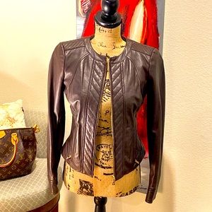 Tory Burch Brown Daphne Lambskin Jacket